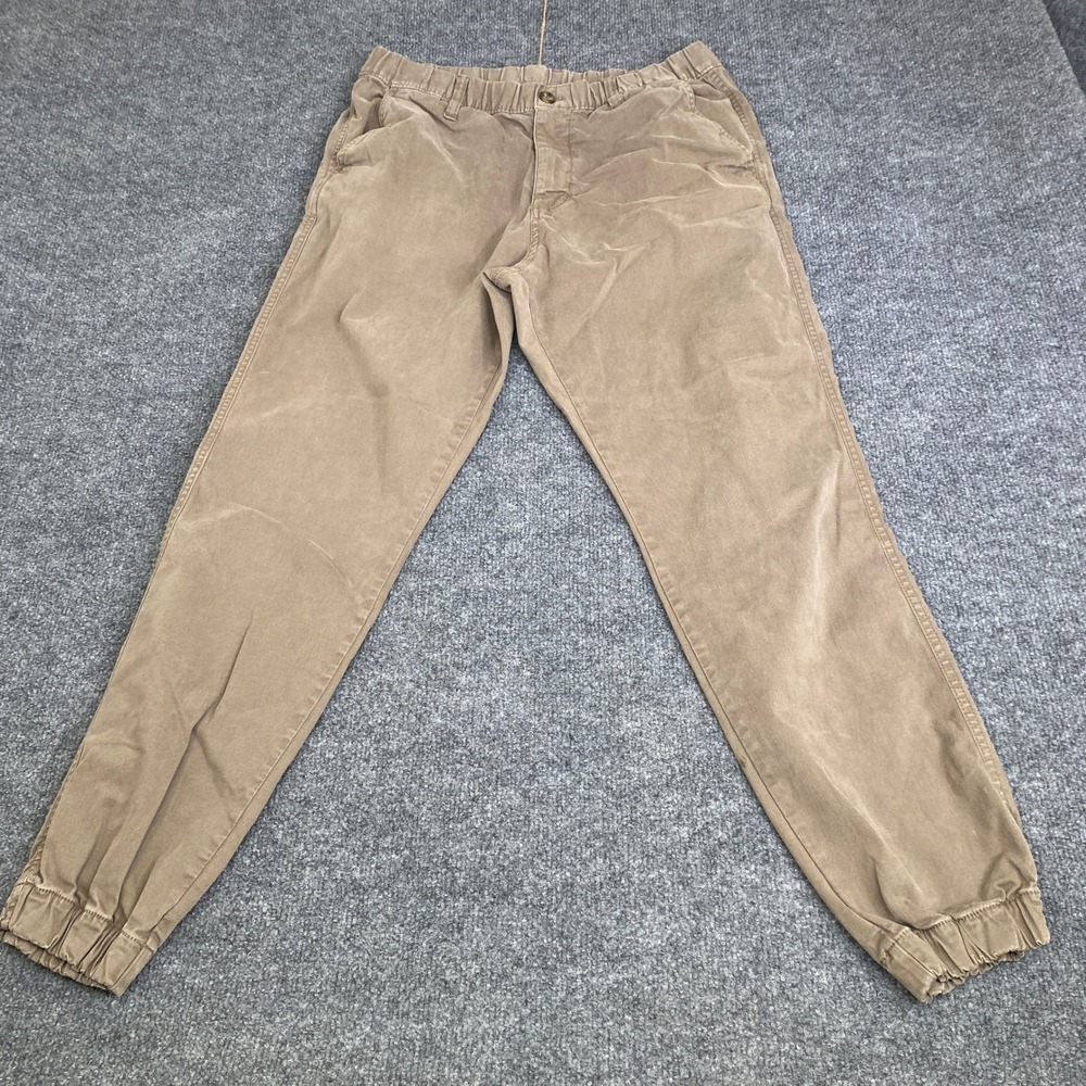 Bearbottom Clothing Mens Khaki Tan Stretch Cotton Jogger Pants Size L